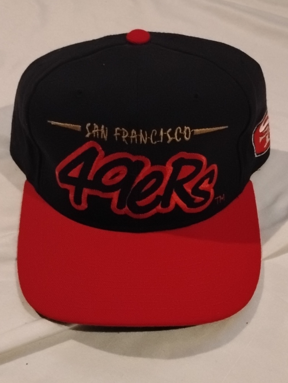 Vintage 90s Starter SF 49ers Black & Red Graffiti Cap